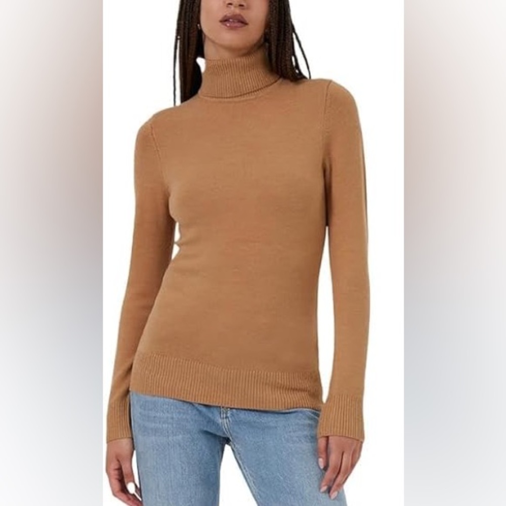 Camel Turtleneck Sweater